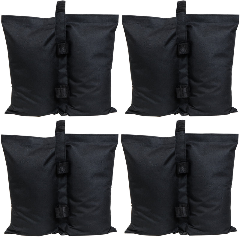 Sunnydaze Polyester Sandbag Canopy Weights - Set of 4 - Black
