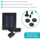 Sunnydaze 65 GPH Solar Pump and Panel Kit with Battery & Light - 47" Lift