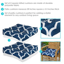 Sunnydaze Set of 2 Tufted Indoor/Outdoor Square Patio Cushions
