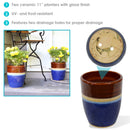 Sunnydaze Set of 2 Captivating Vista Ceramic Planters - 11"