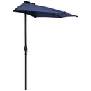 Sunnydaze 9-Foot Solar Outdoor Half Patio Umbrella with LED Lights