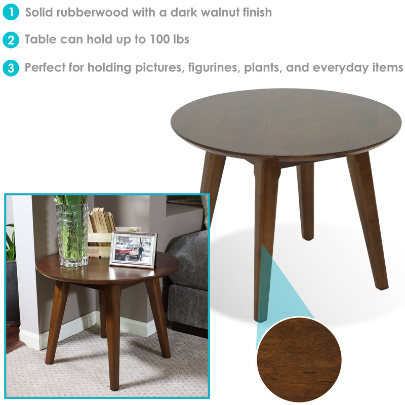 Sunnydaze Cosmo Round Coffee Table - Dark Walnut