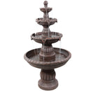 Sunnydaze Mediterranean 4-Tiered Outdoor Water Fountain with Electric Submersible Pump - 49-Inch