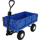 Sunnydaze Heavy-Duty Dumping Utility Cart with Removable Sides and Liner Set, 660 Pound Weight Capacity, Color Options Available