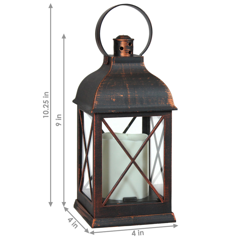 bronze color indoor battery powered LED candle lantern
