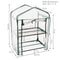 2 tier mini greenhouse with opened zipper door and clear cover