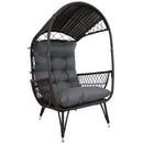 Sunnydaze Shaded Comfort Wicker Outdoor Egg Chair with Legs - 56.5" H