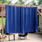 Fabric corner of the blue room darkening curtains.