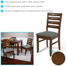 Sunnydaze Set of 2 Ladder-Back Dining Chairs - Dark Walnut with Gray Cushions