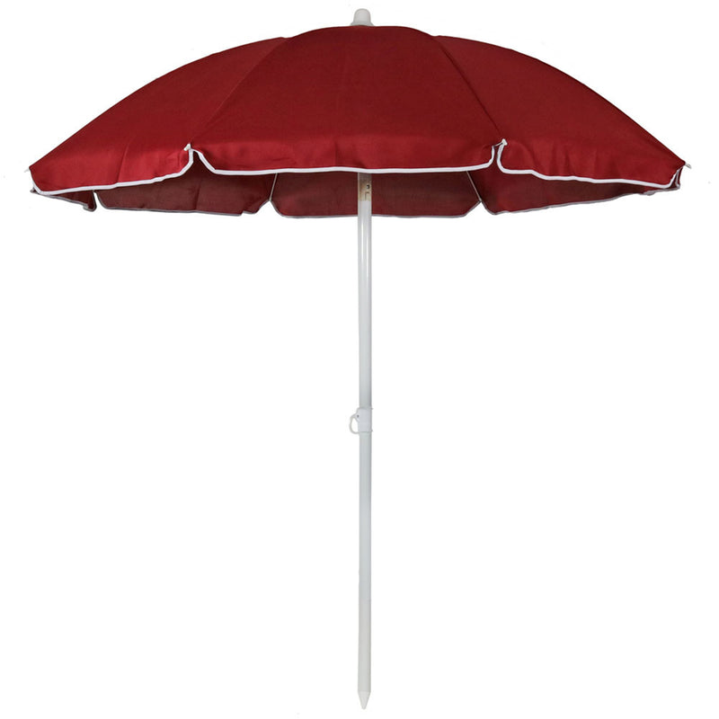 Sunnydaze Steel 5 Foot Beach Umbrella with Tilt Function