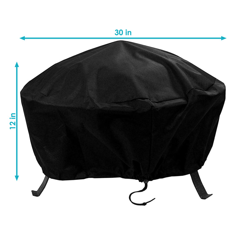 Sunnydaze Heavy-Duty Round Fire Pit Cover with Drawstring Closure