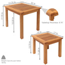 Sunnydaze Meranti Wood Outdoor Nesting Side Tables - Set of 2