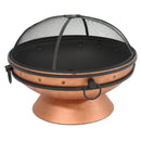 Sunnydaze 30" Royal Cauldron Fire Pit with Spark Screen and Poker