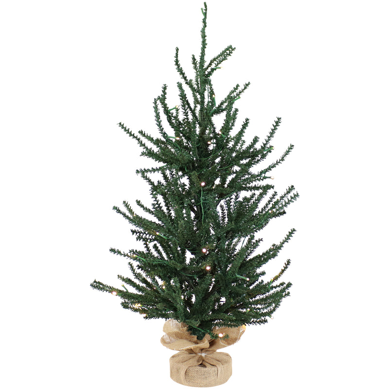 Sunnydaze Festive Pine Pre-Lit Artificial Christmas Tree - 3-Foot