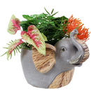 Sunnydaze Elsie the Elephant Planter Statue - Indoor Flower Pot - 8.5-Inch