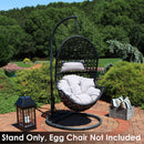 Sunnydaze Egg Chair Stand with Extra-Wide Round Base - 76" H