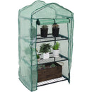 Sunnydaze Portable 3-Tier Mini Greenhouse for Outdoors - Green