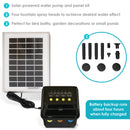 Sunnydaze Solar Pump and Panel Kit with Battery Pack and LED Light - 66 GPH - 36" Lift