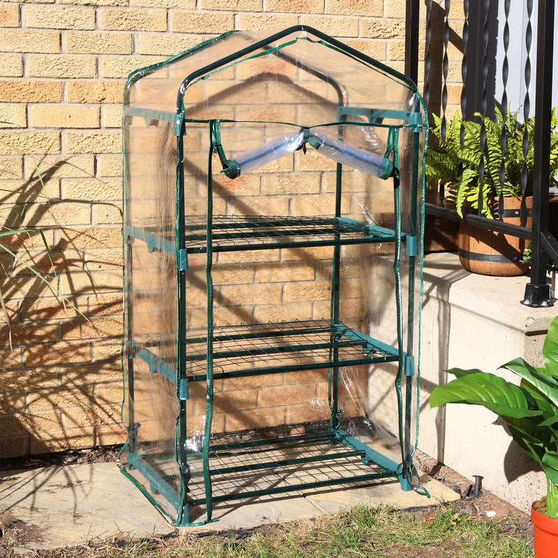 rolled door for 3 tier mini greenhouse with clear cover