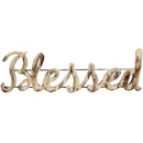 Back of metal blessed sign