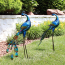 Sunnydaze Metal Peacock Garden Statue - 34-Inch