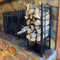 Sunnydaze Indoor/Outdoor Firewood Storage Rack with Tool Holders