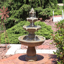 Sunnydaze 3-Tier Outdoor Water Fountain with Pump - 48" H