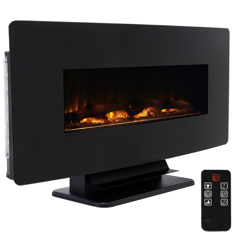 Sunnydaze Curved Face Wall Mount or Freestanding Color-Changing Fireplace