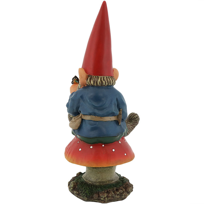 Sunnydaze Adam with Butterfly Gnome - 14" H