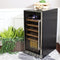 Slim Stainless Steel Beverage Refrigerator with Wooden Shelves - 33 bottles