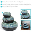 Sunnydaze 3-Tier Modern Textured Bowls Ceramic Indoor Tabletop Fountain - 7"