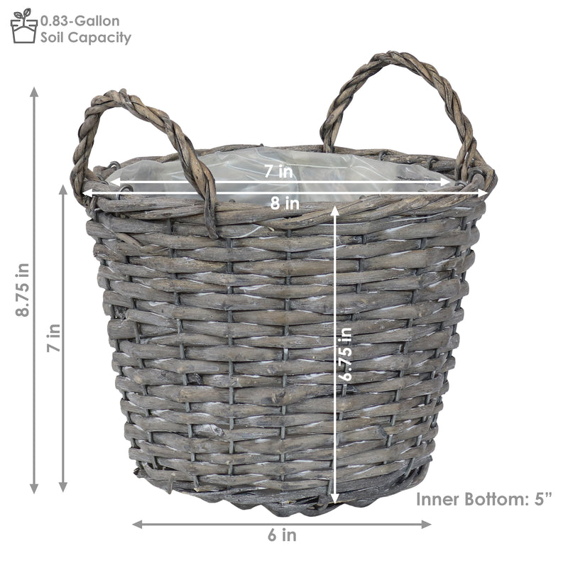 Wicker planter basket handle