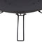 Bottom view of the portable fire pit showing folded legs