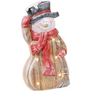 Sunnydaze Harold the Happy Snowman Pre-Lit Winter Statue - 15.5" H
