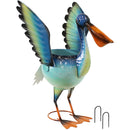 Sunnydaze Pierre the Flying Pelican Metal Statue with Planter - 20.75"