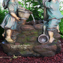 Sunnydaze Children at the Well Outdoor Water Fountain with LED Light - 39"