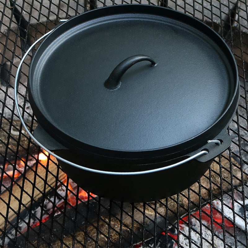 Indoor/Large Pre-Seasoned Cast Iron Dutch Oven Pot with Lid and