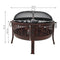 bronze colored fire pit with hunting motif