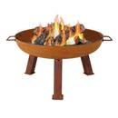 Sunnydaze Cast Iron Fire Pit Bowl with Stand - Rustic or Steel Finish