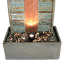Sunnydaze Rippled Slate Water Fountain with LED Lights - 48"