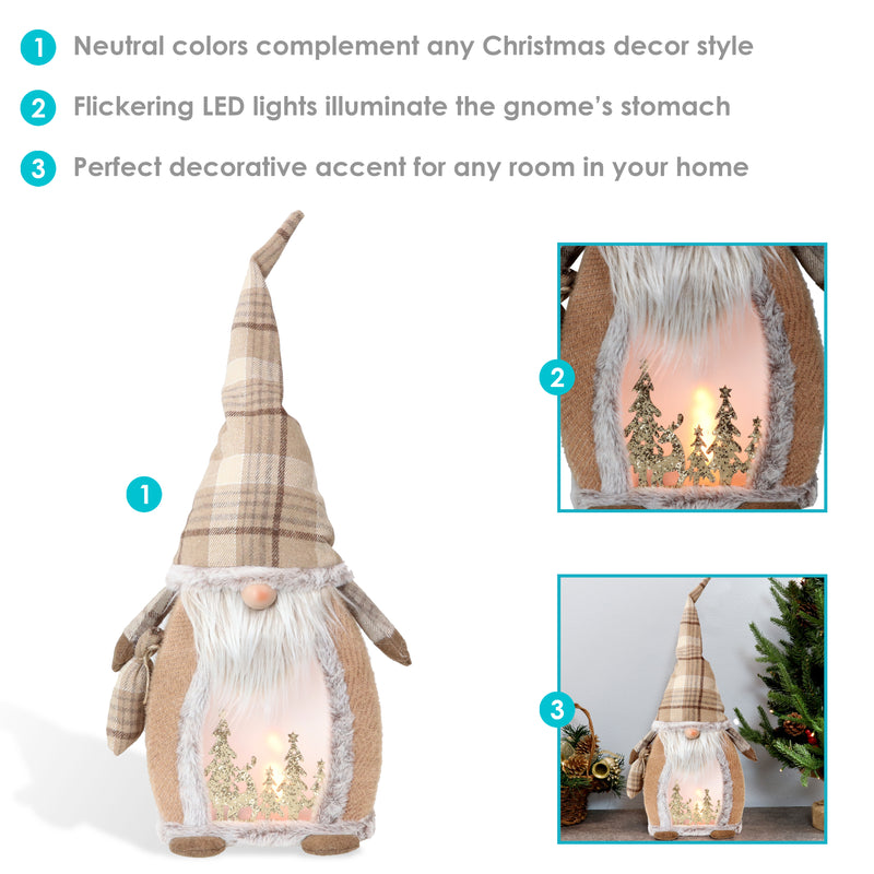 Sunnydaze Indoor Glowing Gnome Pre-Lit LED Holiday Decoration - 25.5"