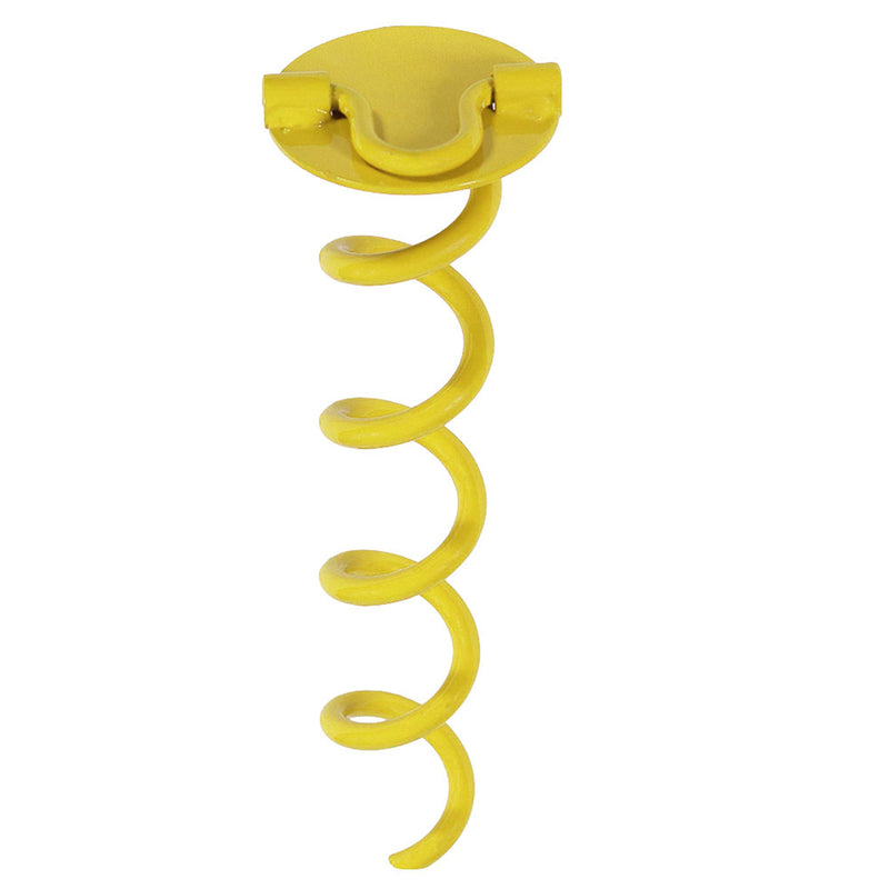 Sunnydaze Yellow Spiral Ground Anchor with Folding Ring