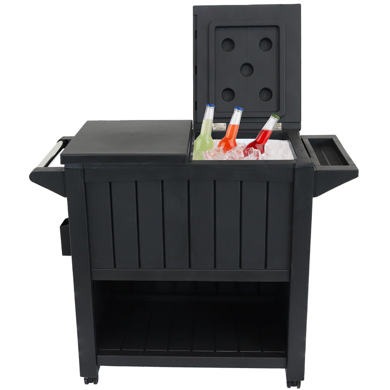 Sunnydaze Outdoor Bar Cart with Cooler and Prep Table