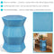 blue geometric shaped ceramic decorative garden stool