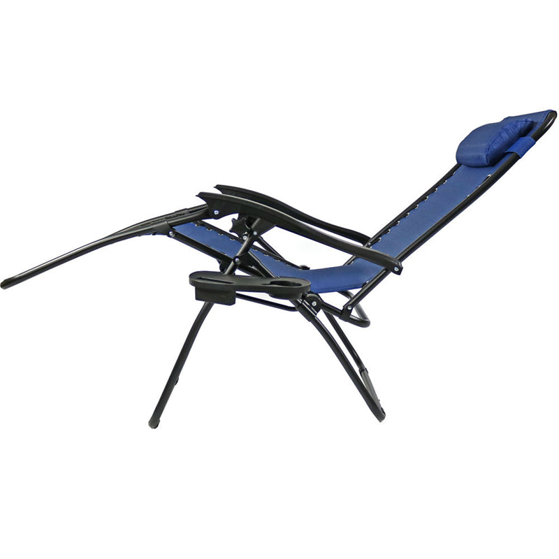 Sunnydaze Oversized Zero Gravity Chair with Pillow and Cup Holder