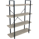 Sunnydaze 4-Tier Bookshelf - Industrial Style with Freestanding Open Shelves & Veneer Finish