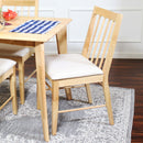 Sunnydaze Set of 2 Slat-Back Dining Chairs - Natural with Beige Cushions