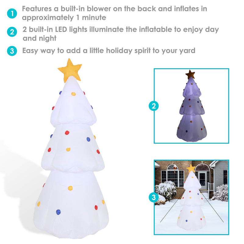 Sunnydaze Large Inflatable Christmas Decoration with Fan Blower - 6-Foot Tree