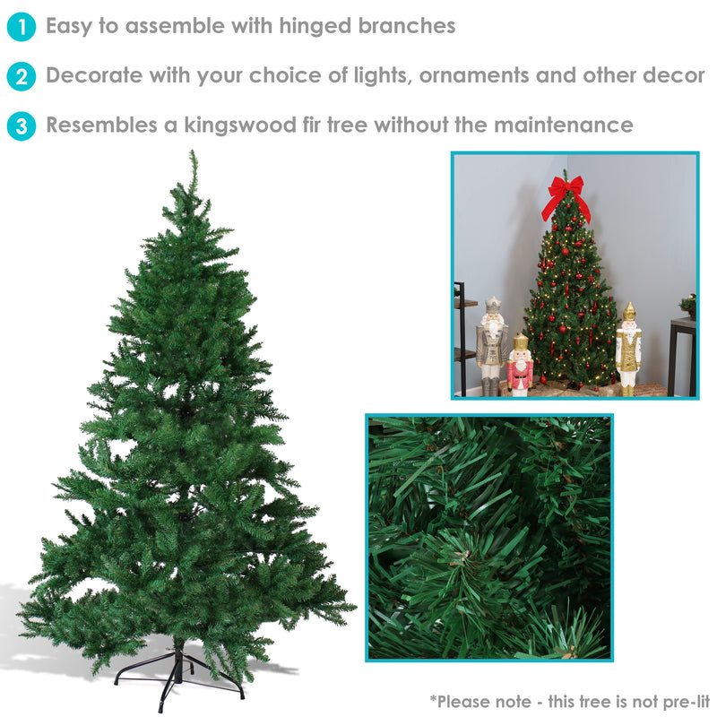 unlit artificial christmas tree with hinged branches