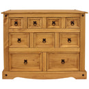 Sunnydaze 9-Drawer Rustic Chest of Drawers - Light Brown - 39.75" W